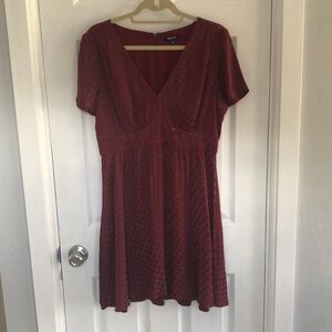 Madewell Burgundy Short Sleeve Mini Dress